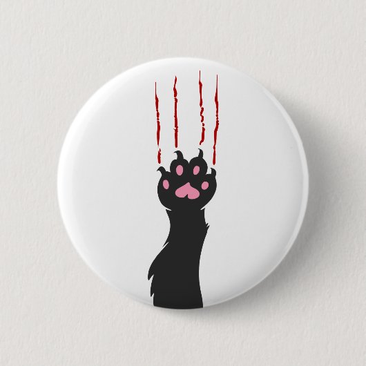 Black cat paw print - Choose background color Button (Vorderseite)