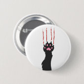 Black cat paw print - Choose background color Button (Vorne & Hinten)