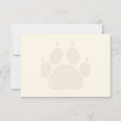 Black Cat Paw Prints Lined Monogram Cream Mitteilungskarte (Rückseite)