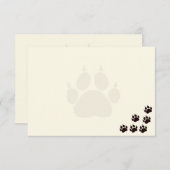 Black Cat Paw Prints Monogram Blank Cream  Mitteilungskarte (Vorne/Hinten)