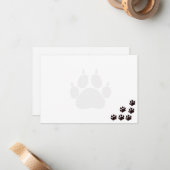 Black Cat Paw Prints Monogram Blank  Mitteilungskarte (Vorderseite/Rückseite Beispiel)