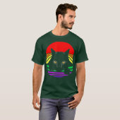 Black Cat Paws LGBT Bright Rainbow T-Shirt (Vorne ganz)