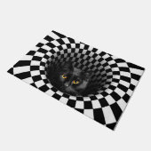 Black Cat Peeking 3D Doormat | Funny Cat Lover Gif Fußmatte (Schrägansicht)