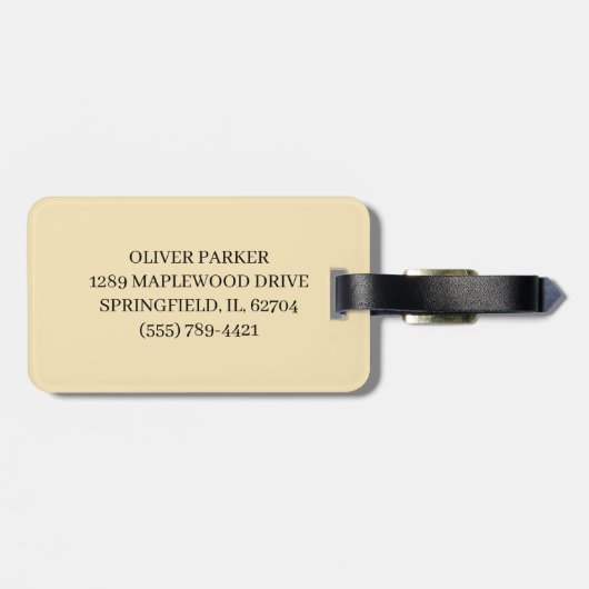 Black Cat Peeking Gepäckanhänger (Rückseite horizontal)