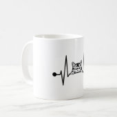 Black Cat Peeking Heartbeat Cute little Kaffeetasse (Vorderseite Links)