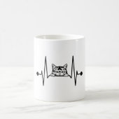 Black Cat Peeking Heartbeat Cute little Kaffeetasse (Mittel)