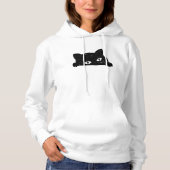 Black Cat Peeking Hoodie (Vorderseite)