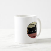 Black Cat Peeking Kaffeetasse (VorderseiteRechts)