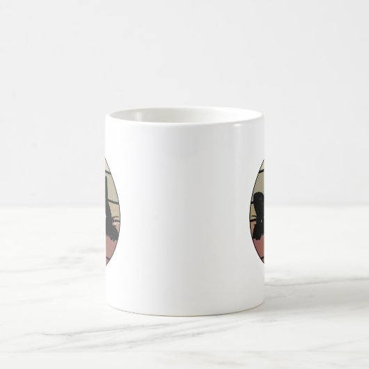 Black Cat Peeking Kaffeetasse (Mittel)