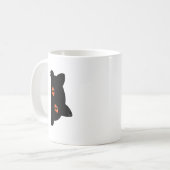 Black Cat Peeking Kaffeetasse (Vorderseite Links)