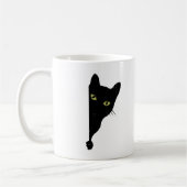 Black Cat Peeking Kaffeetasse (Links)