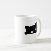 Black Cat Peeking Kaffeetasse (VorderseiteRechts)