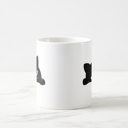 Black Cat Peeking Kaffeetasse (Mittel)