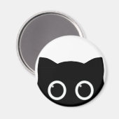 Black Cat Peeking Magnet (Vorderseite/Rückseite)
