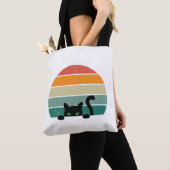 Black Cat Peeking Sunset Vintag 3 Tasche (Von Nahem)