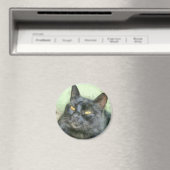 Black Cat Pencil Art Magnet (In Situ (Geschirrspüler))