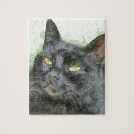 Black Cat Pencil Art Puzzle