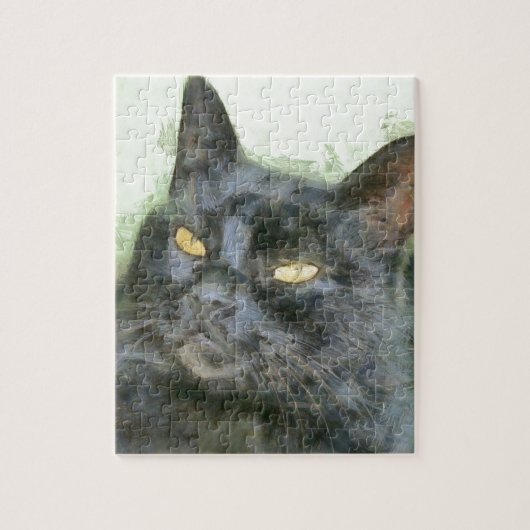 Black Cat Pencil Art Puzzle (Vertikal)