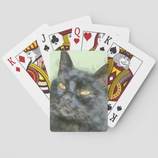 Black Cat Pencil Art Spielkarten (Rückseite)