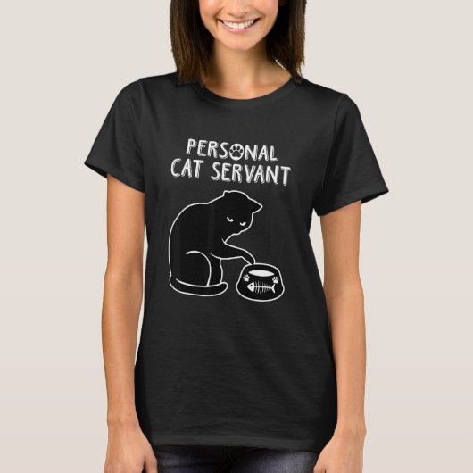 Black Cat Personal Cat Servant Cat T-Shirt (Vorderseite)