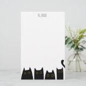 Black Cat Personal Stationery Kids Notizpapier Briefpapier (Stehend Vorderseite)
