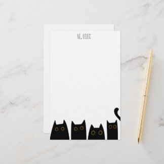 Black Cat Personal Stationery Kids Notizpapier Briefpapier