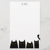 Black Cat Personal Stationery Kids Notizpapier Briefpapier (Vorderseite)