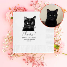 Black Cat Personalisiert Cheers Serviette