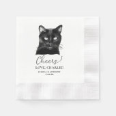 Black Cat Personalisiert Cheers Serviette (Vorderseite)