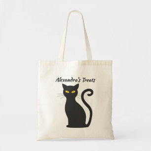 Black Cat Personalisiert Halloween Leckerei Bag Tragetasche