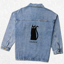 Black Cat Personalisiert Jeansjacke