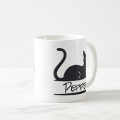 Black Cat Personalisiert Kaffeetasse (VorderseiteRechts)