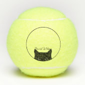 Black Cat Personalisiert Keepake Tennis Ball (Vorderseite)