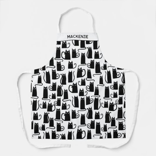Black Cat Personalisiert Schürze (Vorderseite)