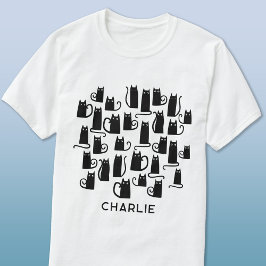 Black Cat Personalisiert T-Shirt