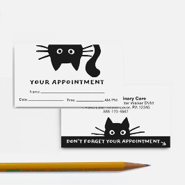 Black Cat Pet Care Termin Erinnerung Funny Visitenkarte