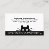 Black Cat Pet Care Termin Erinnerung Funny Visitenkarte (Rückseite)