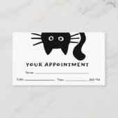 Black Cat Pet Care Termin Erinnerung Funny Visitenkarte (Vorderseite)