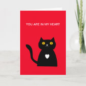 Black Cat Pet Heart Sie sind in My Heart Liebe Karte (Vorderseite)
