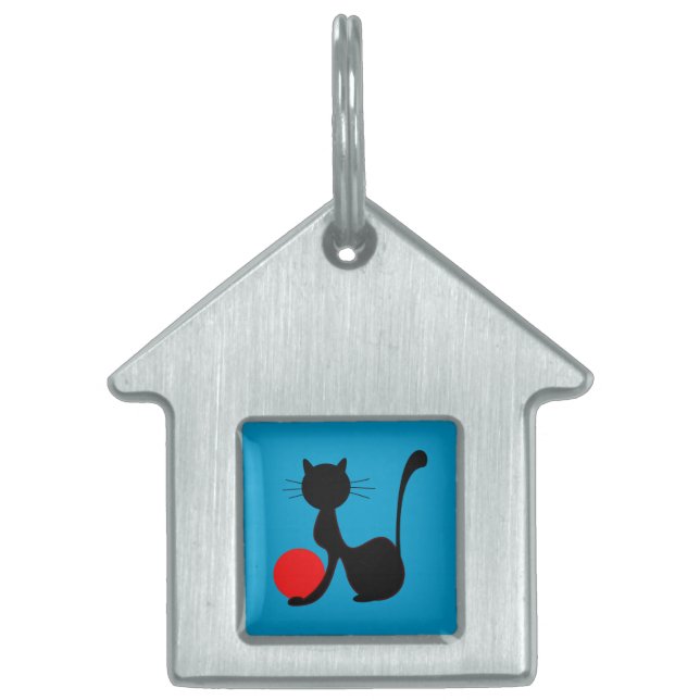 Black Cat Pet Tag Tiermarke (Vorderseite)