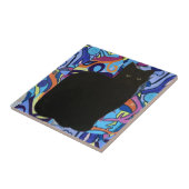 Black Cat Pet Vibe Maureen Girard Psychedelic Fliese (Seite)