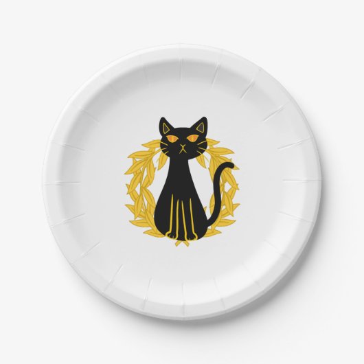 Black Cat Pets Horror Halloween Kids Pappteller (Vorderseite)