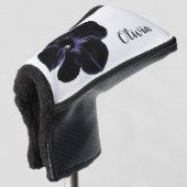 Black Cat Petunia Personalisierter Golf Head Cover Golf Headcover (3/4 Vorderseite)