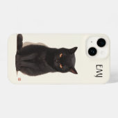 Black Cat Phone Case | Personalisierbar iPhone Hülle (Rückseite (Horizontal))
