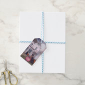 Black Cat Pink Pumpkin & Spuk House Halloween Geschenkanhänger (Mit Garn)