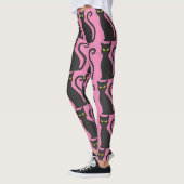 BLACK CAT PINK YOGA PANTS LEGGINGS (Links)