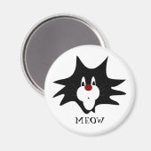 Black Cat Platsch Magnet (Vorderseite/Rückseite)