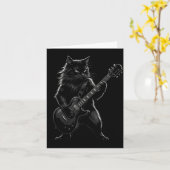 Black Cat Playing Electric Guitar Gothic Rocker Karte (Gelbe Blume)
