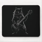 Black Cat Playing Electric Guitar Gothic Rocker  Mousepad (Vorne)