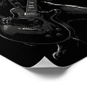 Black Cat Playing Electric Guitar Gothic Rocker  Poster (Ecke)